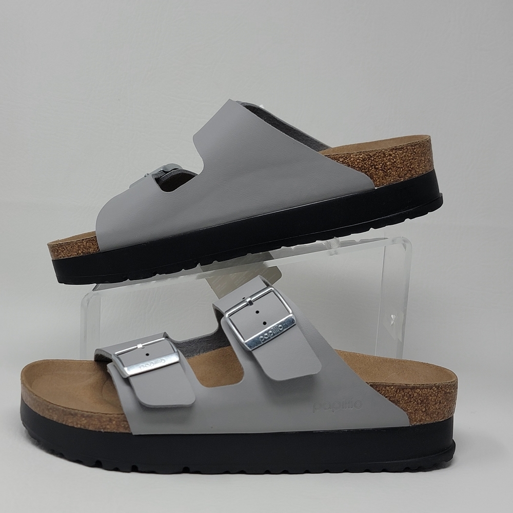 Birkenstock Arizona Flex Platform Womens US Size 9 Narrow Sandals Stone Coin NWB - Picture 3 of 10